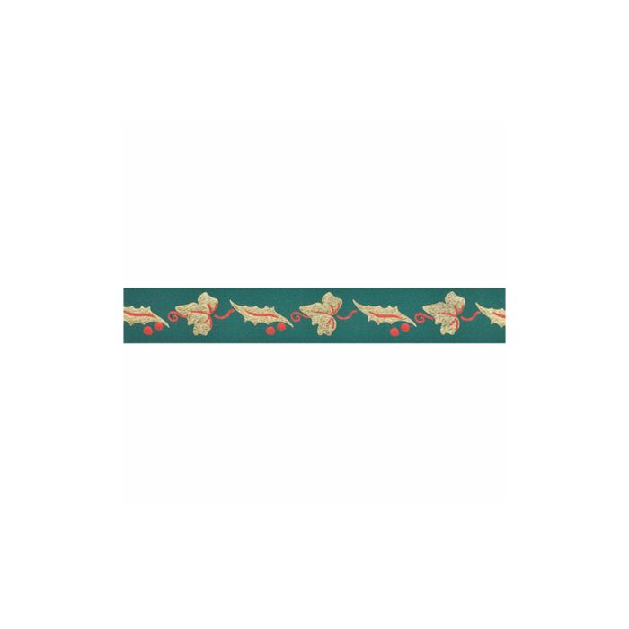 HOLLY IVY GREEN GOLD RIBBON main product photo