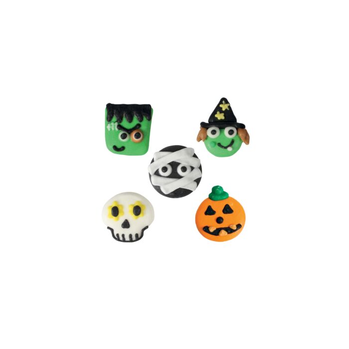ASSORTED HALLOWEEN FACE SUGAR PIPINGS main product photo
