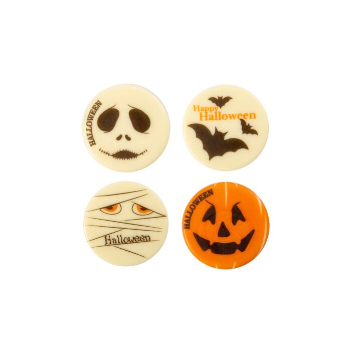 ROUND HALLOWEEN BUTTONS WHITE CHOCOLATE main product photo
