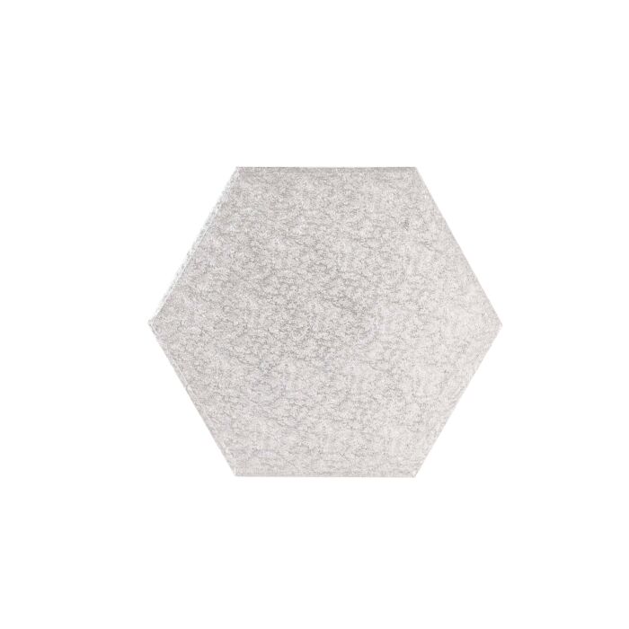 HEXAGONAL SILVER CAKE BOARD 8" main product photo