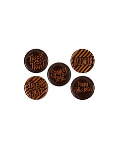 HALLOWEEN ROUND CHOCOLATE PLAQUE 3CM