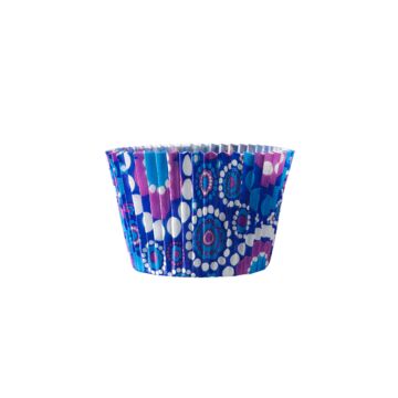 FLORAL BLUE BAKING CASES 60X52MM