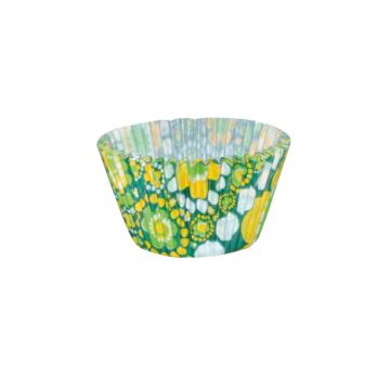 FLORAL GREEN BAKING CASES 60X52MM