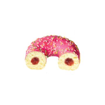STRAWBERRY-SPRINKLE FILLED RING DONUT