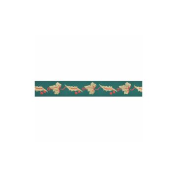 HOLLY IVY GREEN GOLD RIBBON