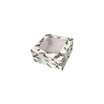 HOLLY CAKE BOX 6"