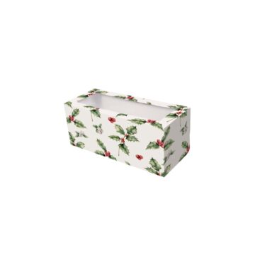 HOLLY YULE LOG BOX 8"