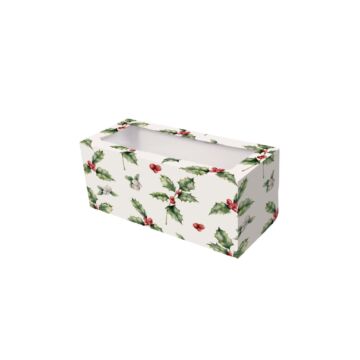 HOLLY YULE LOG BOX 12"