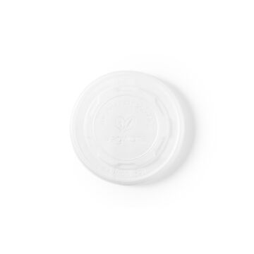 FLAT PLA HOT LID FOR 12OZ SOUP CONTAINER