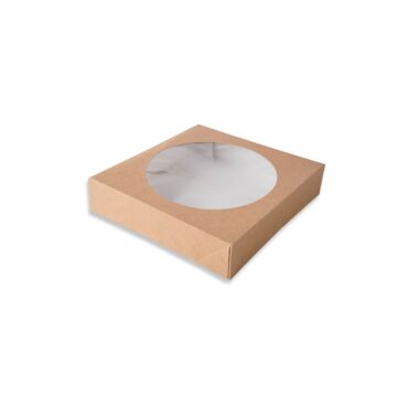 BROWN TART BOX WITH WINDOW
