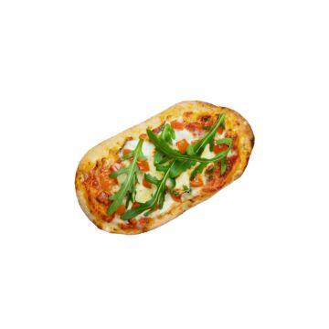 STONE-FIRED TOMATO AND ROCKET PIZZA
