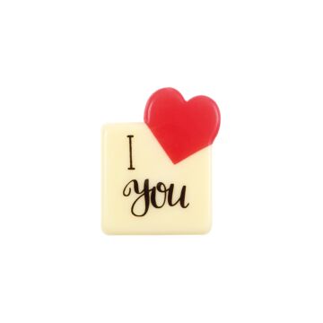 I LOVE YOU SQUARE WITH HEART 3x3.5CM