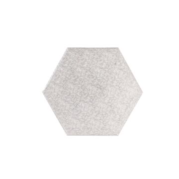 HEXAGONAL SILVER CAKE BOARD 8"